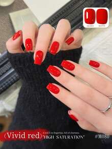 XEIJAYI 1 Bottle 15ml Red Gel Nail Polish, Solid Color Soak-Off, Suitable For All Seasons - Red - View 5