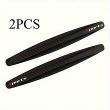 2 piezas Protector de parachoques de goma texturizada negra universal para expedición, cubierta protectora con tema deportivo anti-arañazos, apta para los bordes delanteros y traseros del parachoques - A - Ver 2
