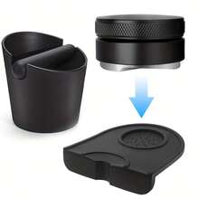Paquete combinado de 3 piezas, Cubo de escoria diagonal + Pisón + Prensa de pisón, Accesorios de café, Utensilios de café, Disponibles 3 tipos de prensas (51mm, 53mm, 58mm) - Multicolor - Ver 7