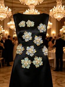50pcs Gold Rimmed Rhinestone Flower Appliques, Suitable For Jewelry, Shoes, Clothing, Bags, Gifts - White - View 6