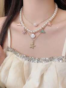 3. Dây chuyền ngọc trai vỏ sò nhiều lớp phong cách nghỉ dưỡng ven biển: Thời trang, đa năng, nhỏ gọn và cao cấp, dây chuyền vỏ sò nhiều lớp tinh tế. - Nhiều màu - Xem 3