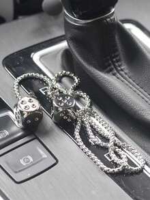 4 Styles Universal Car Rearview Mirror Dice Pendant Decoration - Retro Silver Metal Dice Charm, Durable Alloy Material, Rust-Resistant, Easy To Install Hanging Chain, Won't Affect Driving Vision, Fashionable Car Interior Decor, Suitable For Rearview Mirror And Car Decoration, Creative Lucky Dice Car Hanging Accessory - Metal Dice - View 5