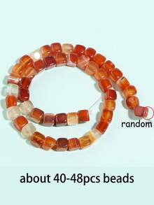 1 Untai Manik-manik Batu Kristal Alami Sugaragate 8x8mm Pola Naga Persegi untuk Pembuatan Perhiasan DIY Gelang Kalung Aksesoris - MultiWarna - View 16