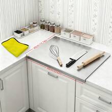 Premium 316 Stainless Steel Cutting Board With Added Size, Comes With A Cleaning Cloth. L-Shaped Edge Reinforcement Design. Suitable For Chopping Boards, Breakfast Plates, Baking Boards, Cleaver, Vegetables, Meats And Fruits. - 16in * 23.6in - View 13