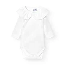 KIWI BABIDU | Body para Bebê, Manga Longa, 100% Algodão, Decote com Babados, Body para Recém-Nascidos e Prematuros, Tecido Macio e Hipoalergênico, Roupa Unissex para Meninos e Meninas, Perfeito para Pele Sensível - Branco - Ver 1