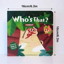 《誰在讀這本書？》動物主題互動式早教書，推拉滑動探索設計 - 那是誰? - 查看 3