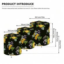 1pc Sunflower Pattern Rice Cooker Dust Cover, Modern Style Polyester Flower Print Available In Multiple Sizes, Kitchen Home Decor Appliance Cover Cloth, Dustproof, Washable Dust Cover ,Decorative Appliance Dust Cover With Top Handle & Storage Pockets - Full Coverage - View 6