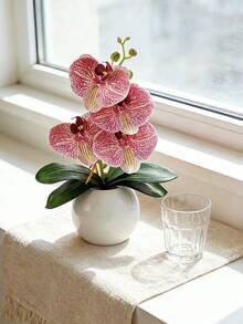 3pcs Artificial Phalaenopsis Orchid Branches, Lifelike Latex Fake Orchid Stems, Home Wedding Decor Tabletop Floral Arrangement - Multicolor - View 6