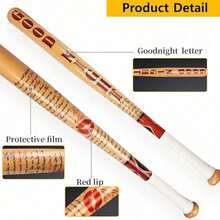 1 Stück Baseballschläger Aus Holz Für Cosplay, Halloween, Party, Mädchen, Frauenkostüm-Requisiten, Geburtstag, Ostergeschenk - Khaki - Übersicht 3