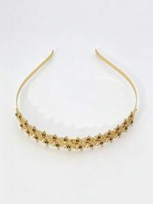 1pc Women New Golden Style Alloy Star-Shaped Rhinestone Fine Hair Band For Pressing Hairband, Hair Accessory For Parties And Gatherings - Multicolor - View 3