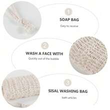 Reusable Sisal Soap Saver Bag Exfoliating Body Scrubber Pouch For Gentle Cleansing Quick Drying  Friendly Bath Shower Accessories Gift For Women Men - 1 - View 6