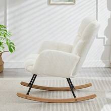 Modern Rocking Chair 69*89*101 Cm – Versatile Recliner For Living Room, Bedroom, Office, Children's Room & Balcony, Stylish Chair With Wooden Base & Metal Frame, Scandinavian Design - White - 查看 6