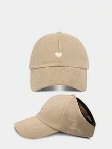 爱心刺绣系高马尾半空礼帽女士夏季遮阳棒球帽百搭帽 - 彩色 - 查看 3