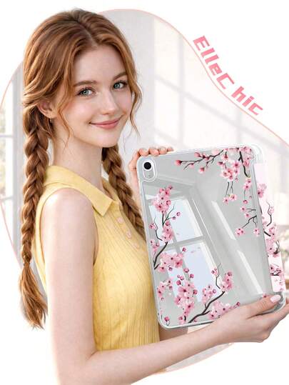 Ốp bảo vệ họa tiết hoa anh đào màu hồng tương thích với iPad Air 8 (M4) 2026 (11 inch), Air 4/5 10.9 inch, 7/8/9 10.2 inch, khe cắm bút cảm ứng tích hợp tương thích với Samsung Tab S6 10.4 inch, tương thích với Kindle thế hệ thứ 11 (2022/2024), Kindle Clara 2E, Clara Colour, Clara BW (6 inch) và Libra Colour (7 inch), thiết kế dễ thương, nữ tính và thời trang, trang trí bàn làm việc, thích hợp cho sinh nhật và các ngày lễ.