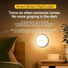 Rechargeable Mini Sensor Light, USB Wall Light, Wall-Mounted Bedside Lamp, Magnetic Induction Cabinet Night Light. Home Decor, Suitable For Car, Bedroom, Bathroom, Wardrobe, Kitchen. High-Quality Home Goods! - Multicolor - View 7