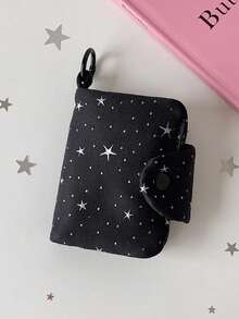 1pc Cute Star Pattern Portable Travel Coin Purse, With Zipper Pouch For Convenient Storage Of Coins, Earphones And Daily Small Items, Sweet Star Design Suitable For Women, Students And Daily Use, Also Can Be Used As A Gift - Storage Bag - View 13