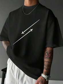 Simple Studio | Minimalist Printed Short Sleeve T-Shirt For Men | Suitable For Summer Wear | Comfortable And Breathable | Style - Black - View 11