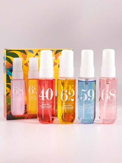 1/4pcs Set Limited Edition Brazilian Series Fragrance Mist Gift Set, Indoor & Outdoor Aromatherapy Air Freshener, Multi-Layered Mood Enhancing Mist, Long-Lasting Natural Fresh & Alluring Scent Of Vanilla, Coconut, Floral, Woody, Ocean, Suitable For Dates, Gatherings, Travel, Holidays, Home, Hotel, Office