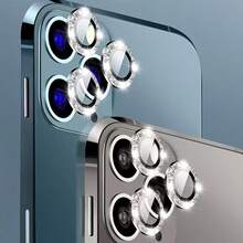 Bộ 12 miếng dán bảo vệ ống kính camera màu bạc, tương thích với Apple 17/16/15/14/Pro/Pro Max/13/12/11/Mini/Plus, miếng dán bảo vệ ống kính camera, tương thích với ốp lưng bảo vệ, thiết kế thân thiện, bền và dễ lắp đặt, chống trầy xước, miếng dán bảo vệ ống kính camera điện thoại di động. - Bạc - Xem 7