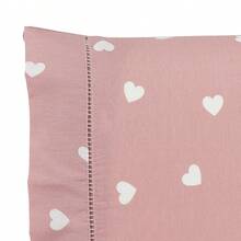 Premium Printed Fitted Sheet Set With Elastic + Pillowcases, 200 Thread Count, Single, Full, Queen And King Sizes, Hypoallergenic - Rosé White Heart - View 3