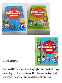 32pcs Interactive Spot The Difference Game & Memory Exercise Activity Book | Attention & Concentration Training | Numbered Pages Visual Perception Skills Focus Games | Educational Workbook For All Ages - Multicolor - View 12