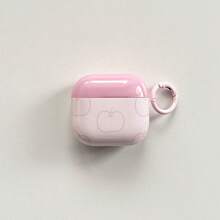 Simple Cute Pink Line Apple Stripe Pattern Glossy Surface Earphones Cover Case For AirPods 1 2 3 4 Pro Pro2 Pro3 - Baby Pink - View 9