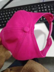 1 buah Topi Baseball Ekor Kuda Terbuka Belakang Warna Polos dengan 26 Huruf, Topi Matahari Olahraga Modis Wanita untuk Perlindungan UV di Luar Ruangan, Liburan, Festival - Hot Pink - View 2
