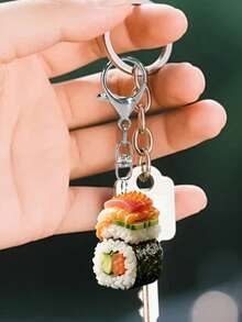 2D Realistic Sushi Acrylic Design Keychain, Wallet And Handbag Decoration, Suitable For Sushi Lovers. Durable And Lightweight, Applicable For Car Keychain, Phone Keychain, Backpack And Wallet Keychain Decoration - Can Be Used As Birthday Gift, Sushi Lover Keychain Car Key Pendant - A - View 3