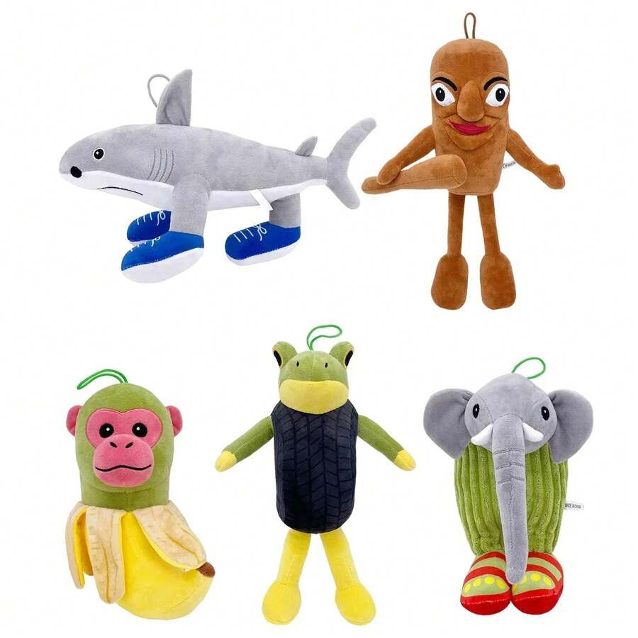 Tralalero Tralala Tungtungtung Sahur Plush, Italian Brain Rot SHARK Plush, Animal Doll, Stuffed Animals, Stuffed Doll, Gifts - shanhaijing 5pcs - 查看 1