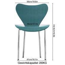 2x Esszimmerstuhl mit Rückenlehne, skandinavischer Stil und ergonomisches Design, Sitzfläche aus PP und Metallbeine, 45 x 50 x 84 cm - Blau - Übersicht 9