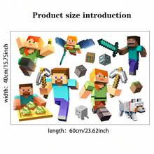 Minecraft Wallpaper Cartoon Stickers For Home, Living Room, Bedroom, Wall Decoration - Cute Wall Stickers For Kids. A Perfect Little Gift For Family And Friends. Birthday Party Decoration Items, Small Gifts For Sending To Relatives And Friends At Parties And Gatherings. - Multicolor - View 14