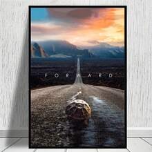 1pc Unframed Canvas Wall Art, Inspiring Turtle Climbing The Road,Home Decor Suitable For All Occasions, Wall Art, Perfect Gifts, Wall Decorations, Living Room Decorations, Bedroom Decorations, Kitchen Decorations, Entryway Decorations - 111 - View 2