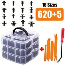 625pcs Automotive Fastener Clips, Includes 16 Most Common Sizes & 5 Trim Tools, Suitable For Truck And Motorcycle Bumper And Door Panel Plastic Clips - 625pcs - View 9