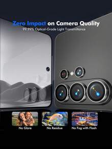 合金手机镜头贴膜 1片装 适用于三星 Galaxy S26 Ultra 摄像头镜头 钢化玻璃贴膜 9H 蓝宝石玻璃和航空铝合金材质 防刮花 无气泡安装 超薄高清 母亲节礼物 周年纪念日礼物 - 無色 - 查看 7
