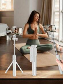 This Latest 70cm Bluetooth Phone Selfie Stick Live Streaming Tripod Can Be Equipped With LED Fill Light, Is Telescopic, Features 360-Degree Automatic Rotation And Anti-Shake Function, And Is Lightweight And Portable. It Also Has Multiple Functions And Can Be Used As A Portable Tripod. Suitable For Live Streaming, Group Photos And Travel Scenarios. - one-size - View 9