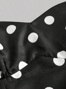 MOD Vestido de mujer con estampado floral romántico de cuello halter - Negro - Ver 3