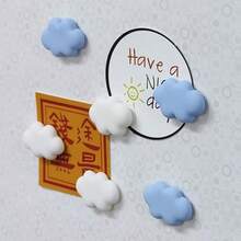 1/6/9pcs Cute Mini Cartoon Cloud Magnetic Refrigerator Stickers, Minimalist Fresh Style Magnets, Women's Fridge Decor, Memo Board Decoration, Home Decor For Kitchen, Living Room, Pegboard, Classroom, Office - Clouds - View 6