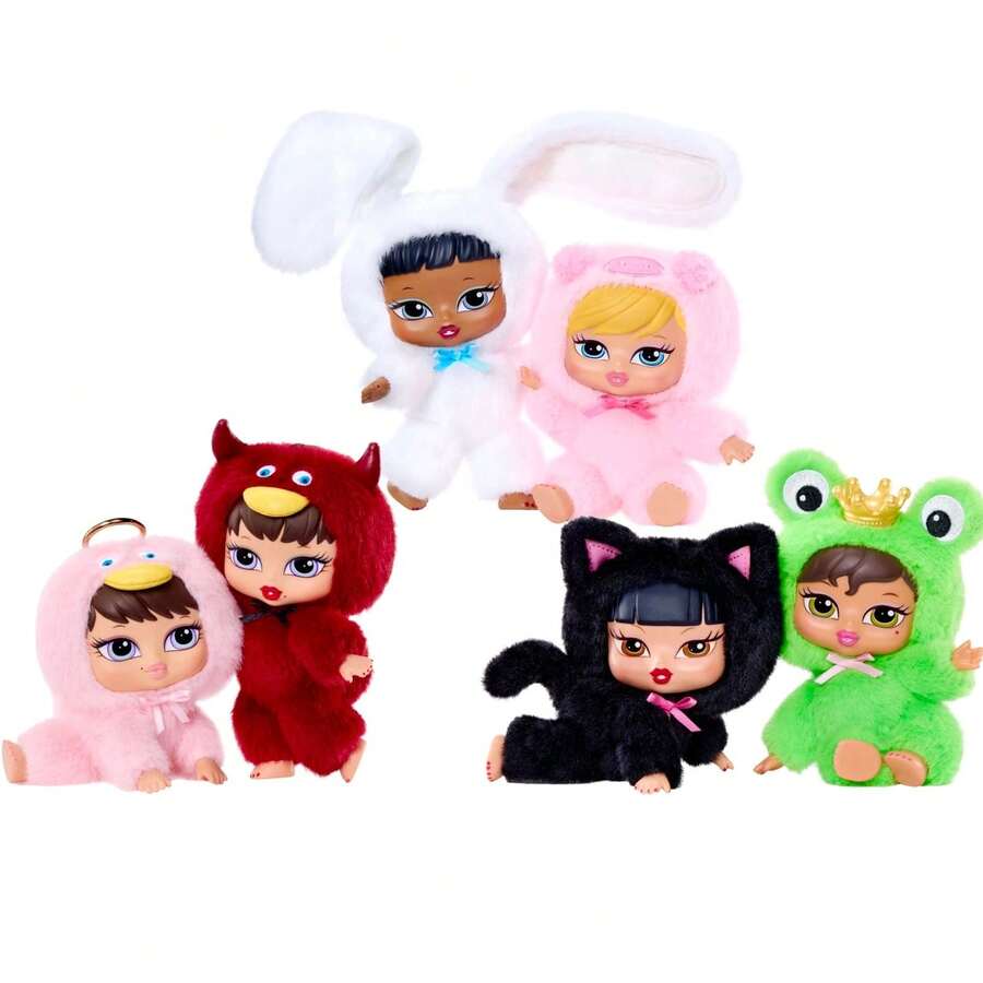Hộp bí mật thú nhồi bông Bratz Bratziez Iconz Series kèm móc khóa và phụ kiện, nhân vật sưu tầm.
