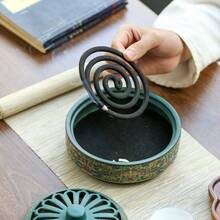 1pc Ceramic Cloisonne Incense Burner, Mosquito Repellent Holder, Creative Home Decor Enamel Incense Stick Holder - Multicolor - View 3