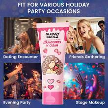 300g Shiny Curl Defining Cream - Moisturizing & Frizz Control Curl Enhancer | Adds Sparkle And Glow | Hydrating Leave-In Conditioner For Smooth & Defined Curls, Ideal For Parties, Stage Shows, And Celebrations - Pink - 粉紅色的 - 查看 8