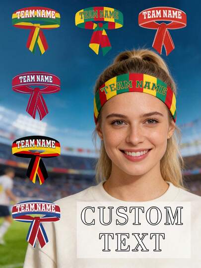 1PC Custom Headband – Custom Text, Sports Accessories, Personalized Team Name Tie-Back, Perfect For Games, Pride Events & Beach Vacations, Everyday Outfits And Accessories
