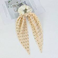 1pc Handmade Pleated Scrunchie With Vintage Ribbon, Suitable For Any Occasion Hair Tie,Festival,Party - Multicolor - View 9