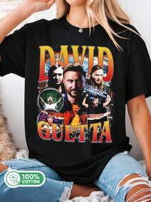 David Guetta Vintage T-Shirt – Custom DJ Fan Tee - Black - View 6