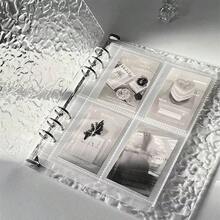 1个A5尺寸波浪形透明活页夹，亚克力透明文件袋，可用作笔记本、计划本、卡片夹、贴纸簿、相册、文具 - A5 - 查看 2