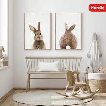 2pcs/Set 5D Diamond Painting Kit - Rabbit Tail, Full Drill Animal Art, DIY Round Diamond Mosaic Craft, Suitable For Beginners, Wall Decor, Frameless 29.97x40.13cm - Great For Home, Bedroom, Living Room Decor And Holiday Gifts - round diamond - View 5