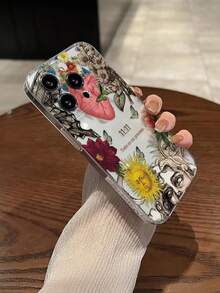 1 pieza Funda protectora de teléfono personalizada y creativa con patrones impresos de sol, luna, mariposa, flor, letra, corazón, de material TPU suave y transparente, con protección para la lente de la cámara, compatible con Apple, Nothing, Pixel - Multicolor - Ver 6