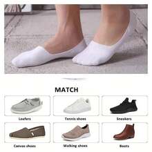 1/5/ Pairs Men's Big Size Available Low Cut No Show Socks, Breathable Invisible Loafer Socks , Non-Slip Low Cut Ankle Boat Socks With Anti-Slip Gel At Heel, Suitable For Sports Or Daily Use - Multicolor - View 3