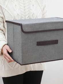 Collapsible Desktop Storage Box With Lid, Multifunctional Wardrobe Drawer Organizer, Suitable For Underwear, Socks, Cosmetics, Clothing And Accessories, Space-Saving Home Storage Bin - Multicolor - View 6