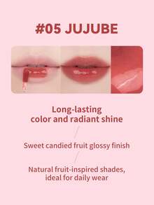 Rom&Nd 1入 3.5g Juicy Lip Tint 05 紅棗色，暖紅調增添活力，平滑均勻顯色唇釉，適合晚餐與節日聚會，打造豐潤水光唇妝的唇部化妝品 - 這果汁唇釉 05 紅棗 - 查看 2