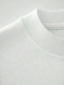Camiseta Casual de Manga Corta para Mujer con Diseño de Corazón de Lentejuelas, Cuello Redondo, Corte Regular, Top de Poliéster - Estilo Urbano Vintage, Camiseta Unisex de Manga Corta de Algodón con Cuello Redondo - Blanco - Ver 7